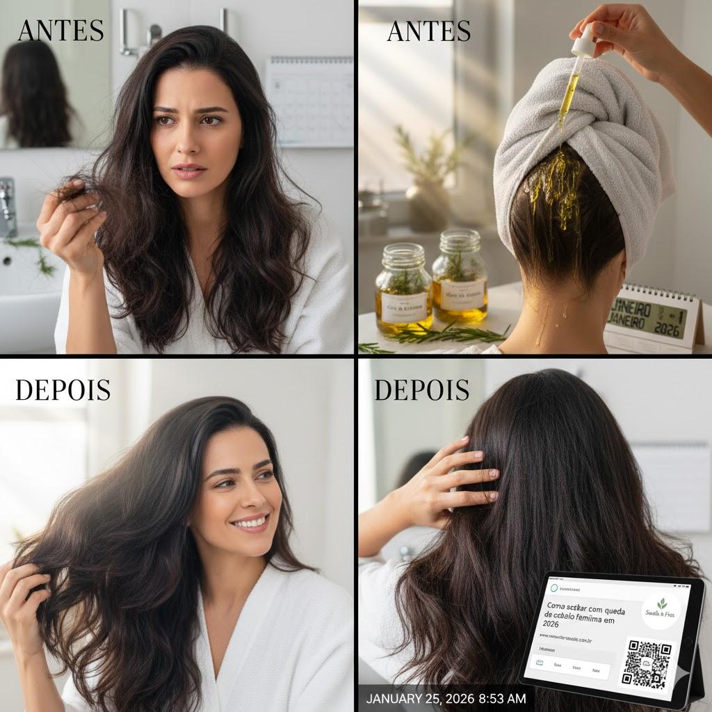 Como acabar com queda de cabelo feminina em 2026