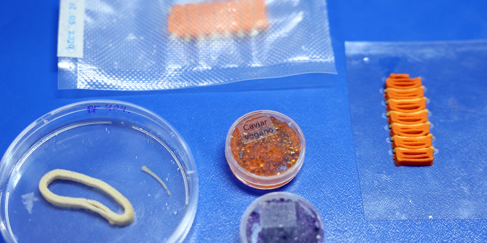 Embrapa cria em laboratório versões veganas de salmão, caviar e anéis de lula