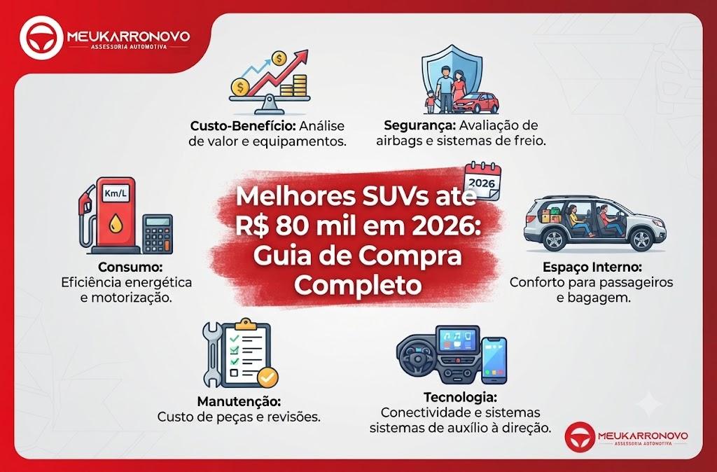 Melhores SUVs até R$ 80 mil em 2026: Guia de Compra Completo