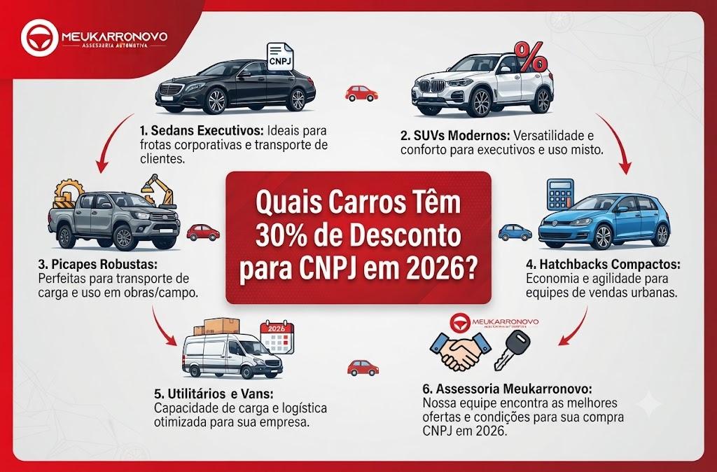 Quais Carros Têm 30% de Desconto para CNPJ em 2026?