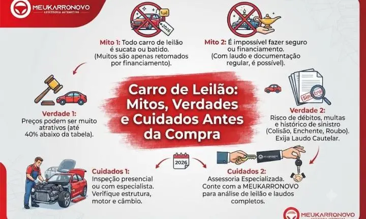 Carro de Leilão: Mitos, Verdades e Cuidados Antes da Compra