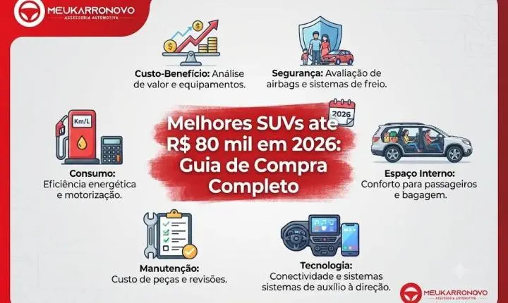 Melhores SUVs até R$ 80 mil em 2026: Guia de Compra Completo