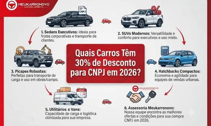 Quais Carros Têm 30% de Desconto para CNPJ em 2026?