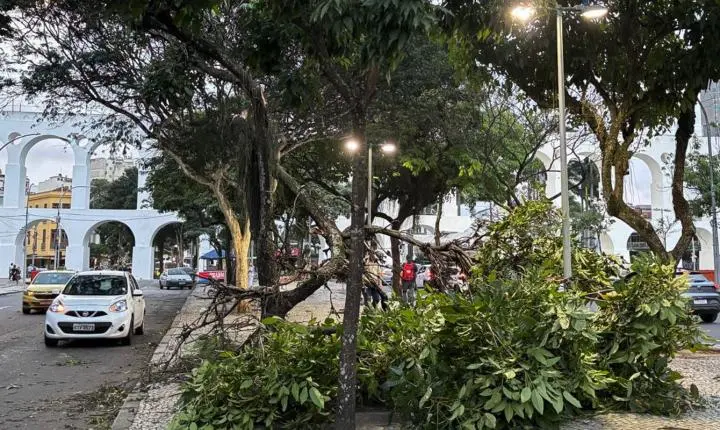 Ventania no Rio de Janeiro provoca apagão e paralisa transporte público